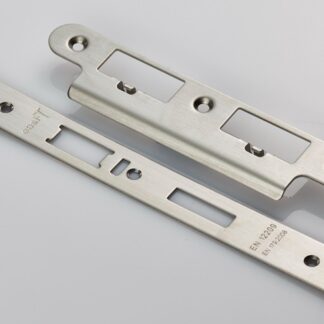 Eurospec FSF5032SSS/R Forend Strike & Fixing Pack To Suit Din Escape Lock - Satin Stainless Steel Radius Forend (LEAD TIME: 2-3 DAYS)