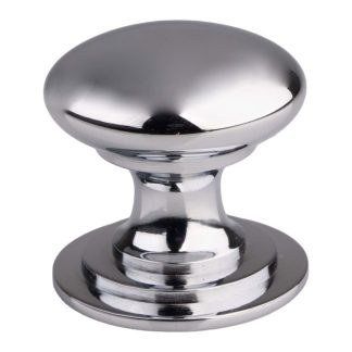 Carlisle Brass M47BCP Victorian Cupboard Knob 32mm - Polished Chrome (LEAD TIME: 2-3 DAYS)