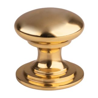 Carlisle Brass M47C Victorian Cupboard Knob 38mm - Polished Brass (LEAD TIME: 2-3 DAYS)