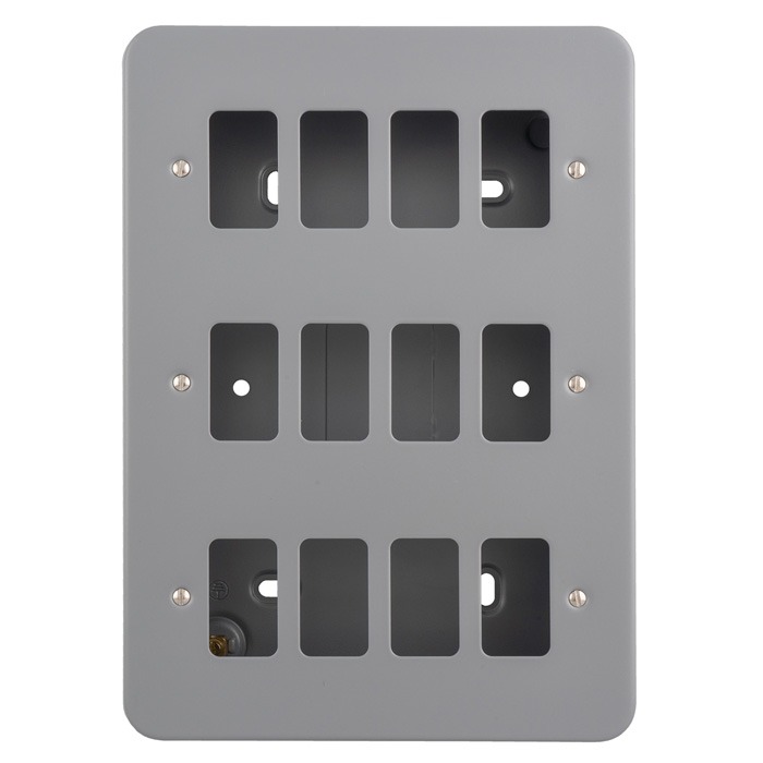 Eurolite MC-G12 Metal Clad Grid Faceplate with Back Box-12-Gang (LEAD TIME: 2-3 DAYS)