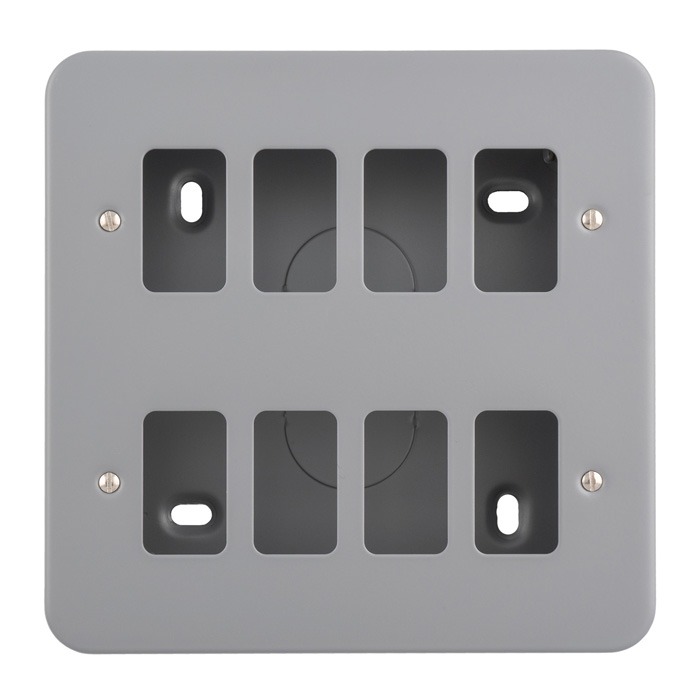 Eurolite MC-G8 Metal Clad Grid Faceplate with Back Box-8-Gang (LEAD TIME: 2-3 DAYS)