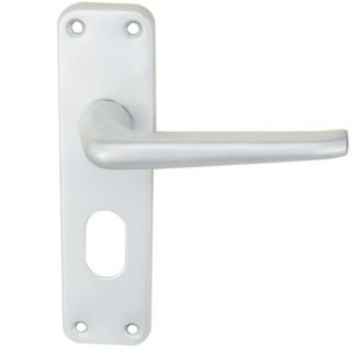 Eurospec SAA21U Aluminium Lever On Backplate Lock Oval Profile 485mm C/C (LEAD TIME: 2-3 DAYS)