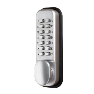 CQR SBL300/S Push Button Lock | Traditional Code | Knob | Satin Chrome | 3 - 7 Digits (LEAD TIME: 2-3 DAYS)