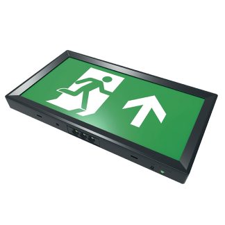CQR SE/4/M/BK/865 LED Emergency Slimline Exit Box c/w Arrow Up Legend - Black (LEAD TIME: 2-3 DAYS)