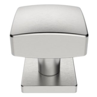 Eurospec SWE1062SSS Square Centre Door Knob 62mm Dia Bolt Through Fixing - Satin Stainless Steel (LEAD TIME: 2-3 DAYS)