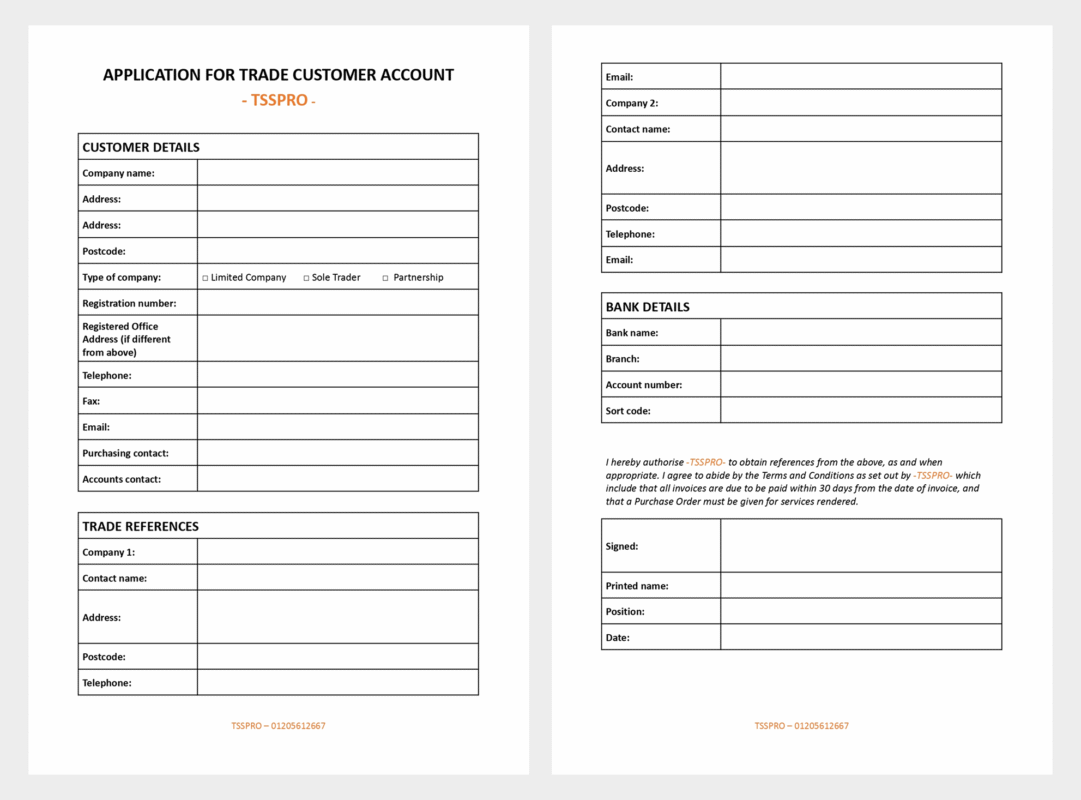 Trade customer account
