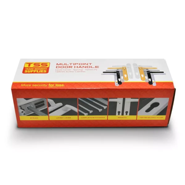 TSS Lever Lever UPVC Multipoint Door Handles – 92mm PZ Sprung 122mm Screw Centres