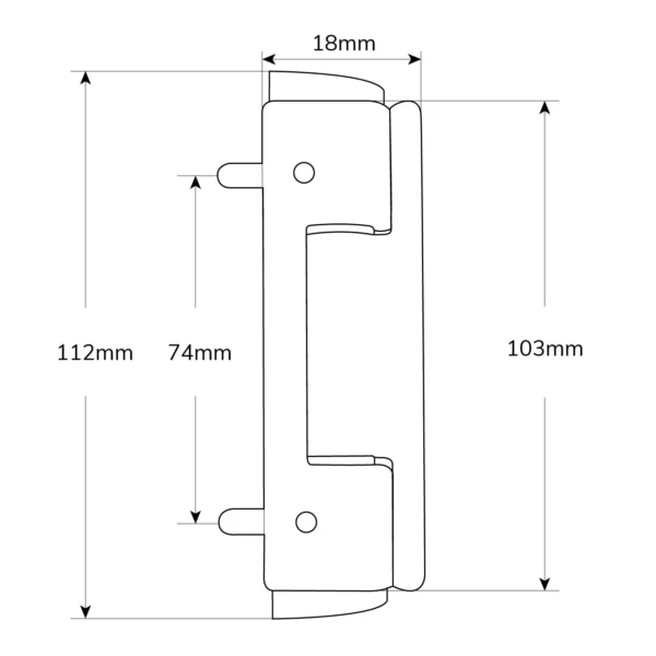 TSS UPVC Butt Hinge 112mm