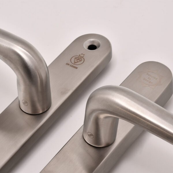 TSS TS007 2 Star Grade 304 Stainless Steel Lever Lever UPVC Multipoint Door Handles – 92mm PZ Sprung 210mm Screw Centres
